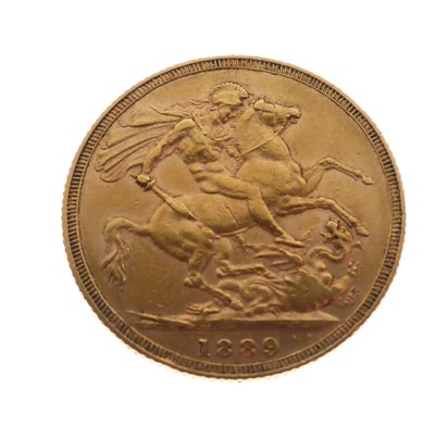 Lot 138 - Queen Victoria gold sovereign, 1889