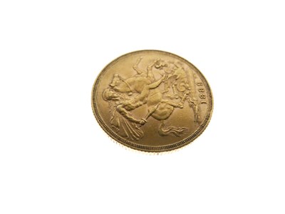 Lot 138 - Queen Victoria gold sovereign, 1889