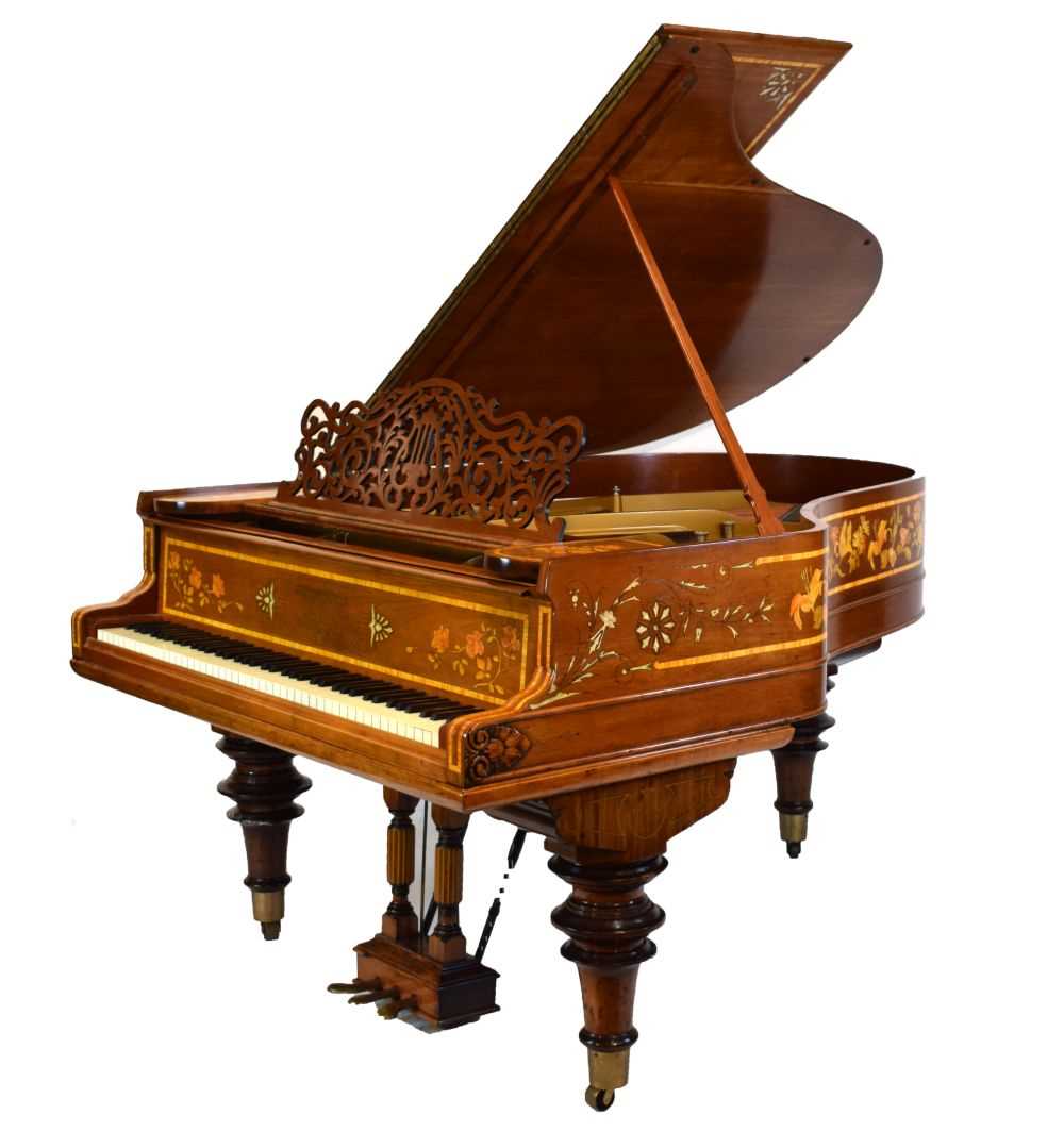 Lot 521 - Steinway & Sons - Late 19th Century decorated mahogany 'Patent Grand Piano', No. 42003, c. 1880