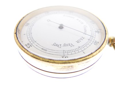 Lot 486 - Gilt metal cased pocket barometer