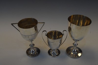 Lot 99 - Late Victorian silver trophy and two later trophies