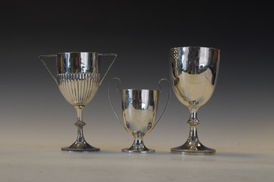 Lot 99 - Late Victorian silver trophy and two later trophies