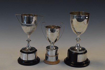 Lot 99 - Late Victorian silver trophy and two later trophies