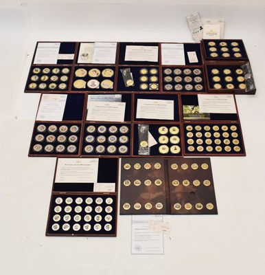 Lot 166 - Eleven sets of gold-plated coin collections, etc