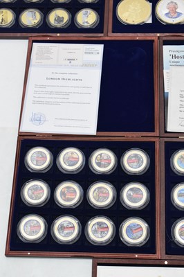 Lot 166 - Eleven sets of gold-plated coin collections, etc