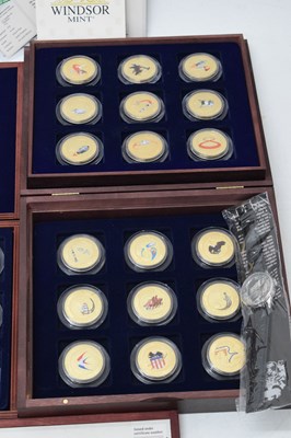 Lot 166 - Eleven sets of gold-plated coin collections, etc