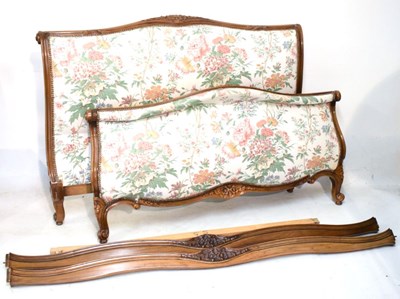 Lot 446 - French style carved walnut bed