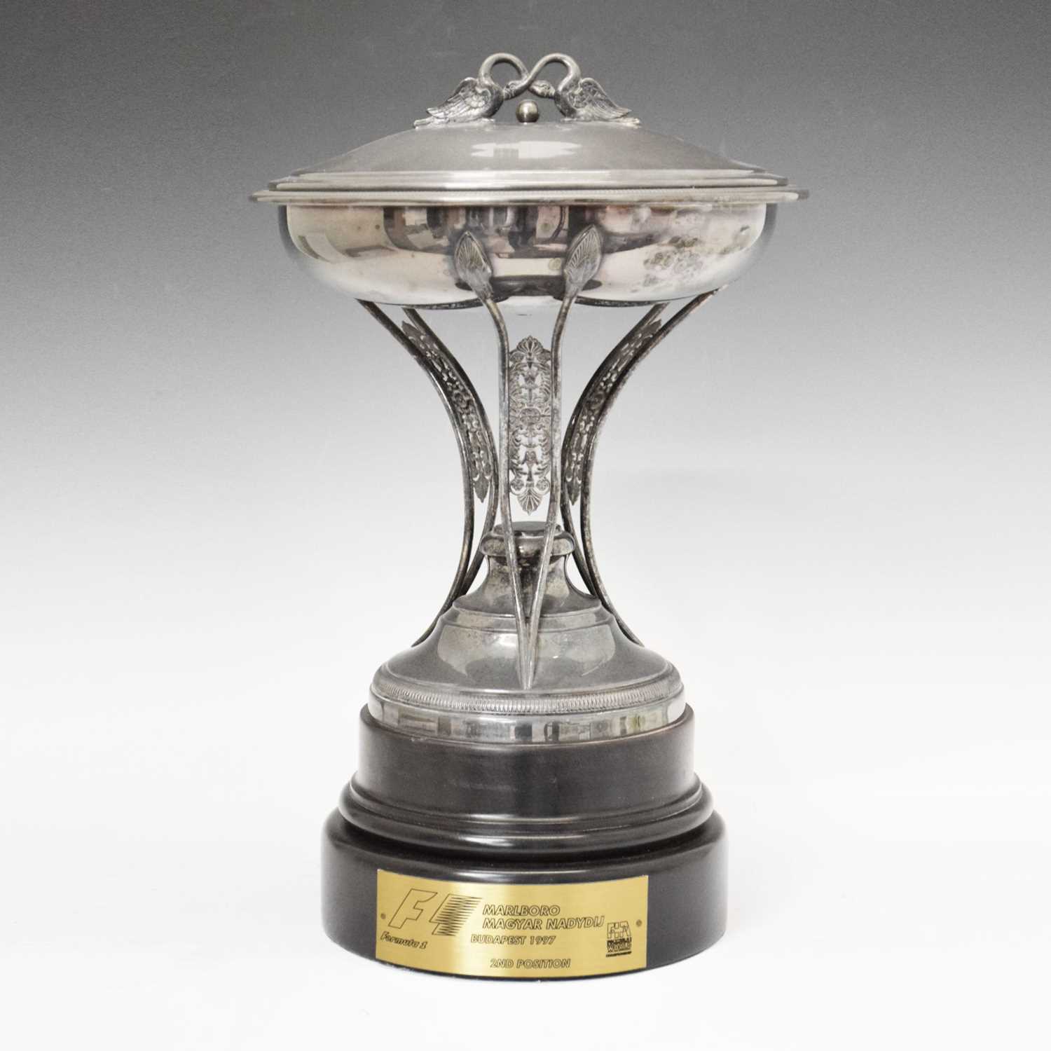 Lot 343 - F1 Interest - Silver plated trophy awarded for Damon Hill's second place position in the 1997 Hungarian Grand Prix