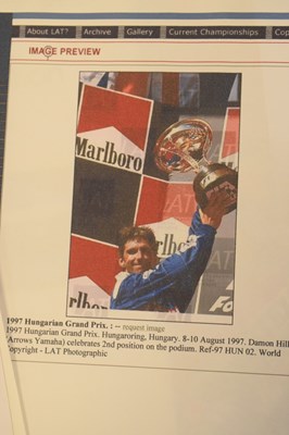 Lot 355 - F1 Interest - Silver plated trophy presented to Damon Hill at the 1997 Hungarian Grand Prix