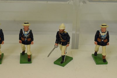 Lot 276 - Britains - The Royal Navy Field Gun Landing Party, and two boxed soldiers