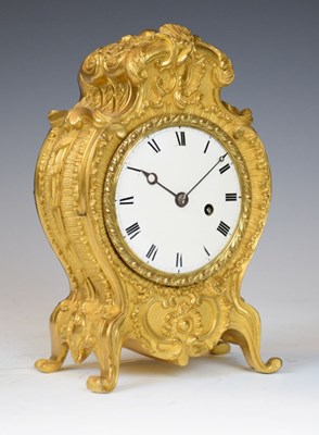 Lot 535 - Early 19th Century single-fusee gilt brass and bronze mantel clock