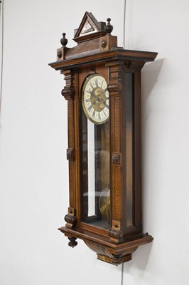 Lot 484 - Inlaid Vienna-style wall clock