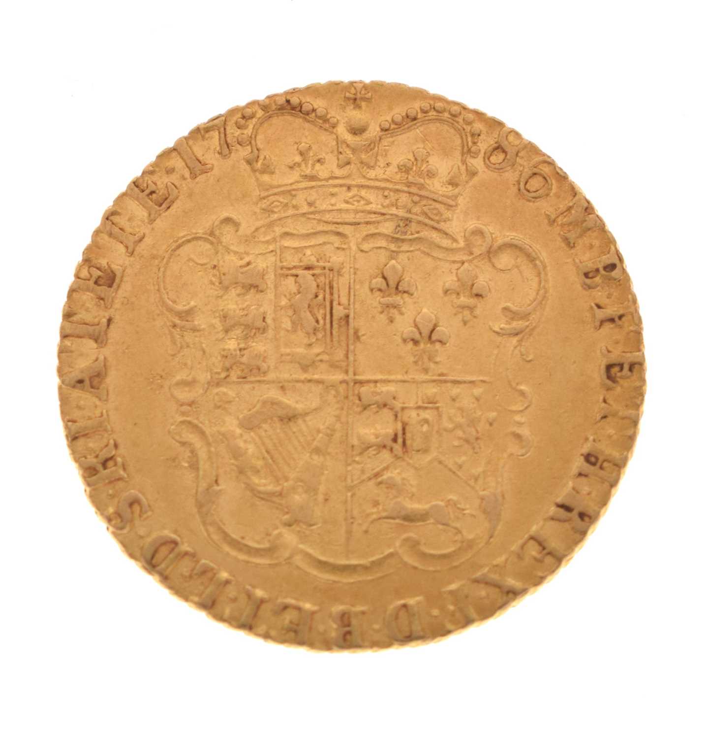 Lot 137 - George III gold half guinea, 1786