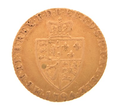 Lot 138 - George III gold half guinea, 1794