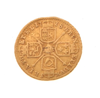 Lot 136 - George I gold quarter guinea, 1718