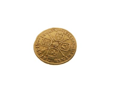 Lot 136 - George I gold quarter guinea, 1718