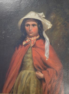 Lot 467 - 19th Century - Oil on board - Portrait of a girl