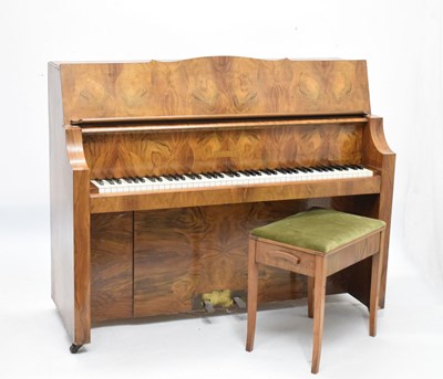 Lot 533 - Bentley Art Deco walnut upright piano