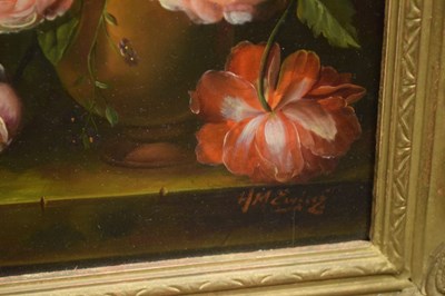 Lot 470 - Hugh M. Ewing (1869-1933) - Oil on panel - Pair of still lives of flowers