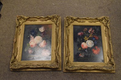 Lot 470 - Hugh M. Ewing (1869-1933) - Oil on panel - Pair of still lives of flowers