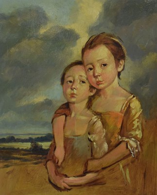 Lot 520 - Barry Leighton-Jones (1932-2011) - Oil on canvas - Two children on a beach