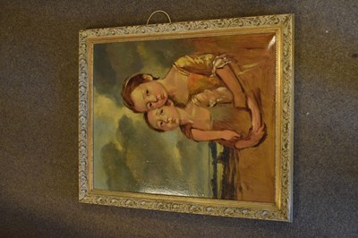 Lot 520 - Barry Leighton-Jones (1932-2011) - Oil on canvas - Two children on a beach