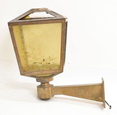 Lot 266 - Early 20th Century brass glazed bracket lamp