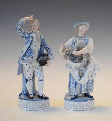 Lot 336 - Pair of Meissen blue and white figures