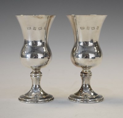 Lot 100 - Pair of Elizabeth II silver goblets