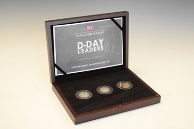 Lot 160 - Limited edition 75th Anniversary of the D-Day Leaders £2 coin Isle of Man set