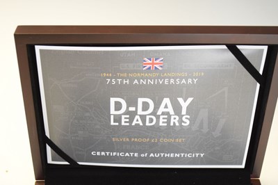 Lot 160 - Limited edition 75th Anniversary of the D-Day Leaders £2 coin Isle of Man set