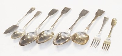 Lot 125 - Quantity of 19th Century silver spoons and forks