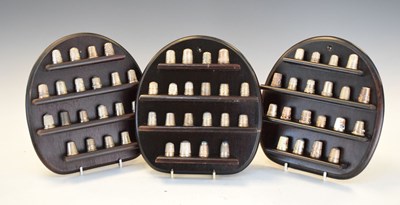 Lot 113 - Collection of silver and white metal thimbles