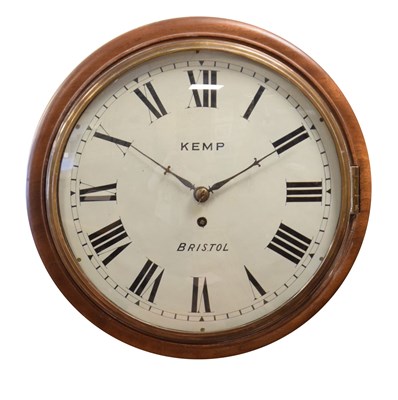 Lot 483 - Mahogany cased single fusée wall clock - Kemp, Bristol