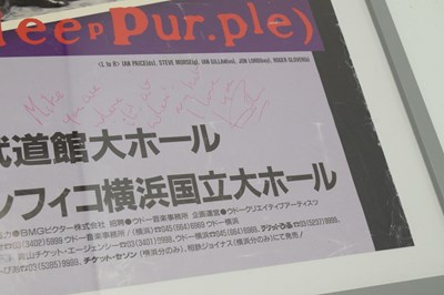 Lot 201 - Deep Purple autographed 1996 Japanese poster with a collection of Gillan related ephemera