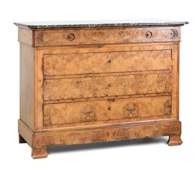 Lot 508 - Marble top commode/chest of drawers