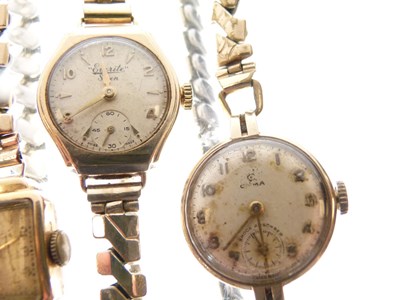 Lot 62 - Four lady's vintage 9ct gold cased cocktail watches