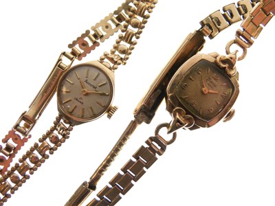 Lot 63 - Two lady's 9ct gold cocktail watches