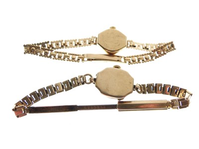 Lot 63 - Two lady's 9ct gold cocktail watches