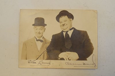 Lot 210 - Laurel & Hardy signed photographic postcard