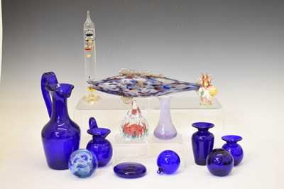 Lot 379 - Quantity of Bristol blue and other glass