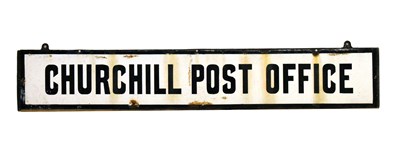 Lot 356 - Early 20th Century enamel sign - 'Churchill Post Office'