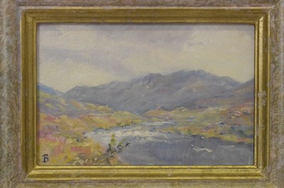 Lot 555 - Howard Butterworth (Scottish, B.1945) - Pair of acrylic on board - Highland landscapes
