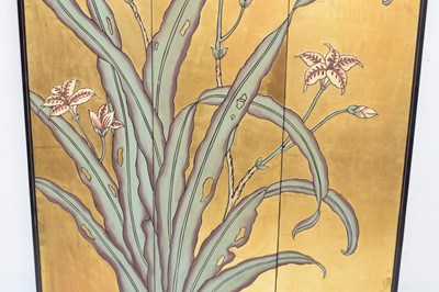 Lot 440 - Chinese lacquer three-fold screen