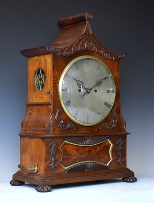 Lot 533 - Rare second quarter 19th Century mahogany twin-fusee cylinder musical bracket clock