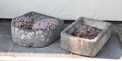 Lot 618 - Two composite stone troughs