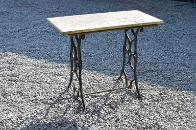 Lot 632 - Marble topped garden table