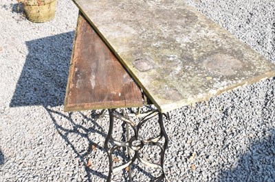 Lot 632 - Marble topped garden table