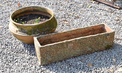 Lot 633 - Late Victorian/early 20th Century rectangular terracotta garden trough