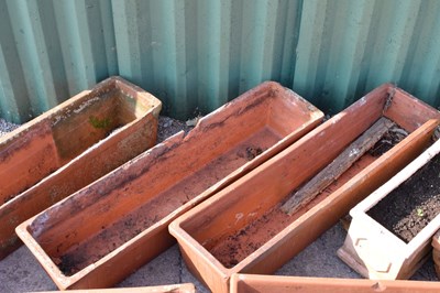 Lot 639 - Nine rectangular terracotta troughs or planters